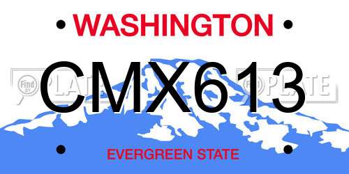CMX613 Washington License Plate