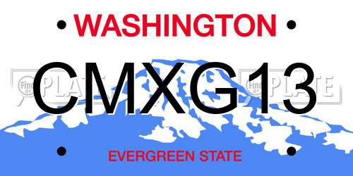 CMXG13 Washington License Plate