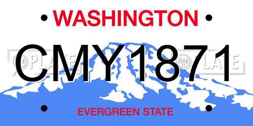 CMY1871 Washington License Plate