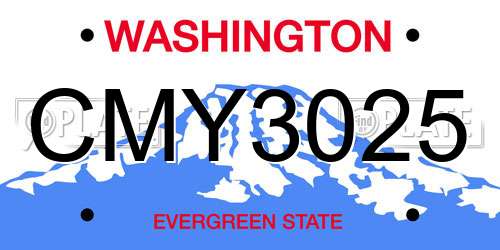 CMY3025 Washington License Plate