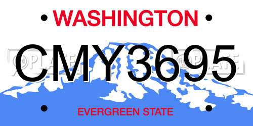 CMY3695 Washington License Plate