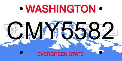 CMY5582 Washington License Plate