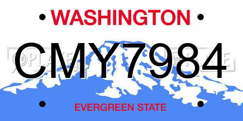 CMY7984 Washington License Plate