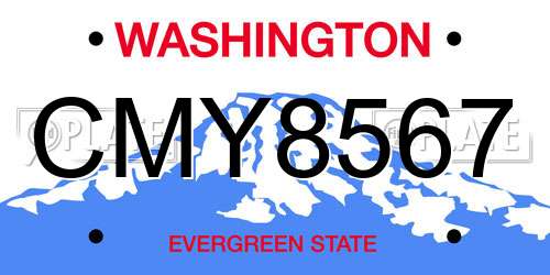 CMY8567 Washington License Plate