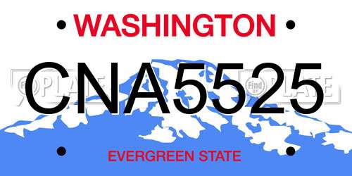 CNA5525 Washington License Plate