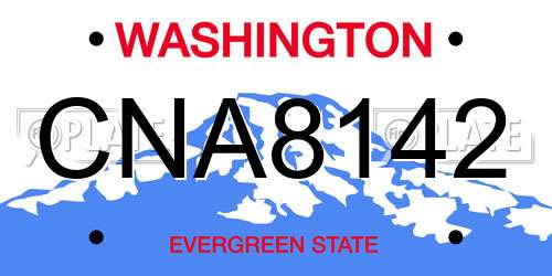 CNA8142 Washington License Plate