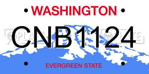 CNB1124 Washington License Plate