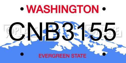 CNB3155 Washington License Plate