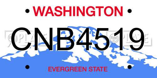CNB4519 Washington License Plate
