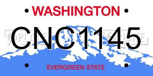 CNC1145 Washington License Plate