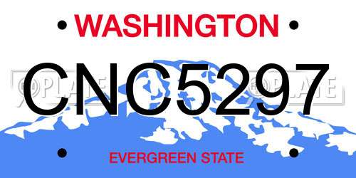 CNC5297 Washington License Plate