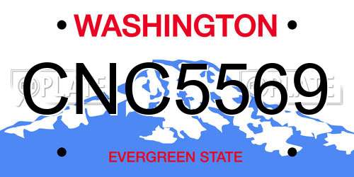CNC5569 Washington License Plate