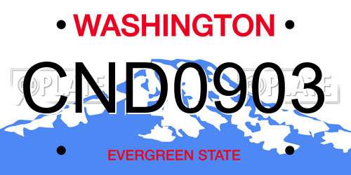 CND0903 Washington License Plate