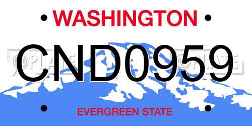 CND0959 Washington License Plate