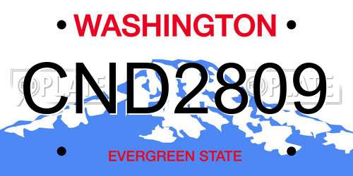 CND2809 Washington License Plate