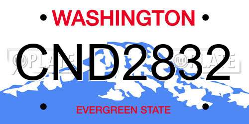 CND2832 Washington License Plate