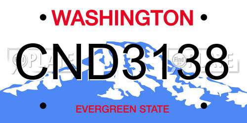 CND3138 Washington License Plate