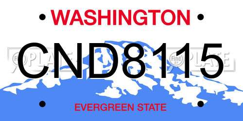 CND8115 Washington License Plate
