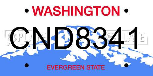 CND8341 Washington License Plate