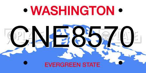 CNE8570 Washington License Plate