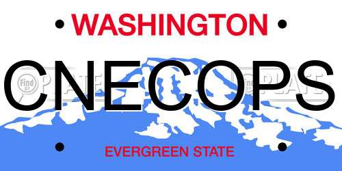 CNECOPS Washington License Plate