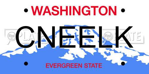 CNEELK Washington License Plate