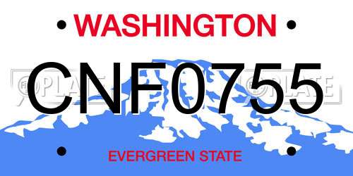 CNF0755 Washington License Plate