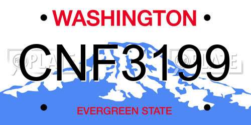 CNF3199 Washington License Plate