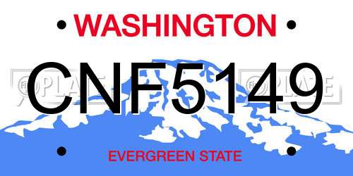 CNF5149 Washington License Plate