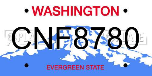 CNF8780 Washington License Plate