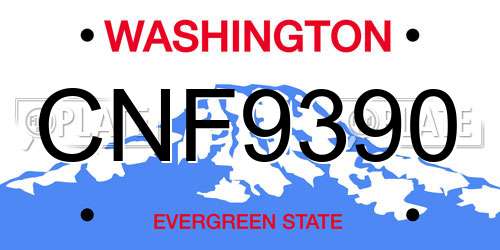 CNF9390 Washington License Plate