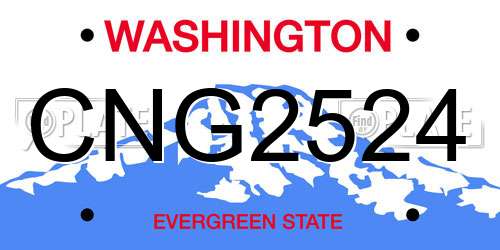 CNG2524 Washington License Plate