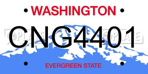 CNG4401 Washington License Plate