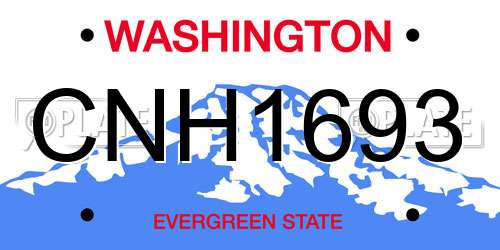 CNH1693 Washington License Plate