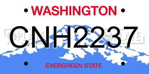 CNH2237 Washington License Plate