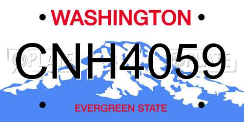 CNH4059 Washington License Plate