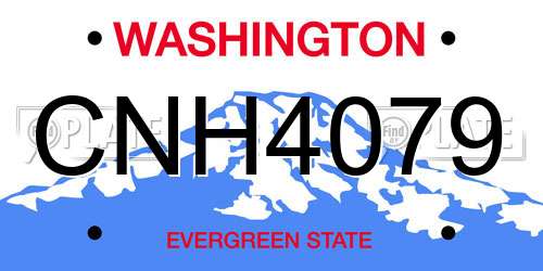 CNH4079 Washington License Plate
