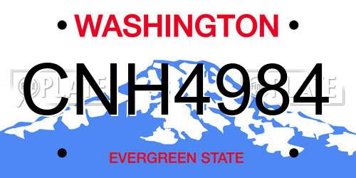CNH4984 Washington License Plate