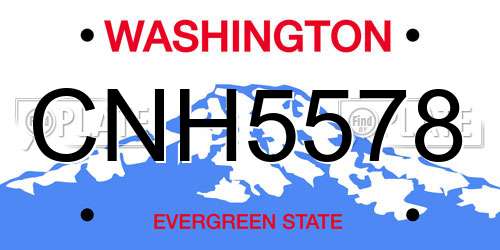 CNH5578 Washington License Plate