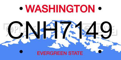 CNH7149 Washington License Plate