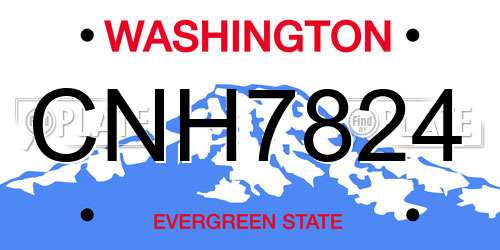 CNH7824 Washington License Plate