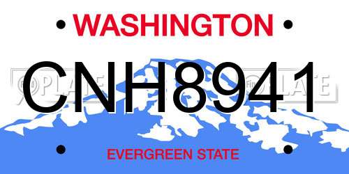 CNH8941 Washington License Plate