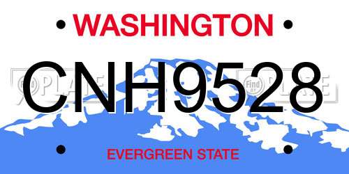 CNH9528 Washington License Plate