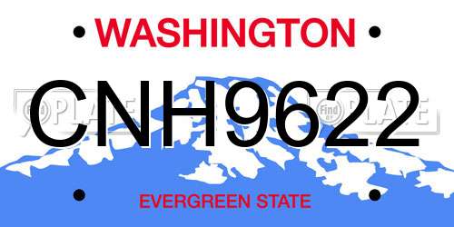 CNH9622 Washington License Plate