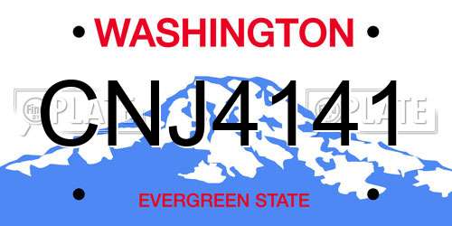 CNJ4141 Washington License Plate