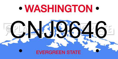 CNJ9646 Washington License Plate