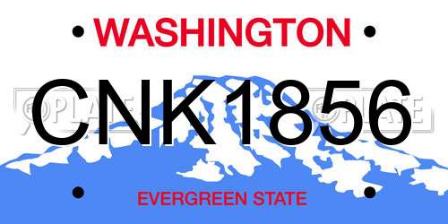 CNK1856 Washington License Plate