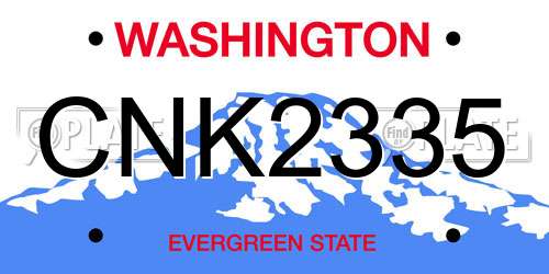 CNK2335 Washington License Plate