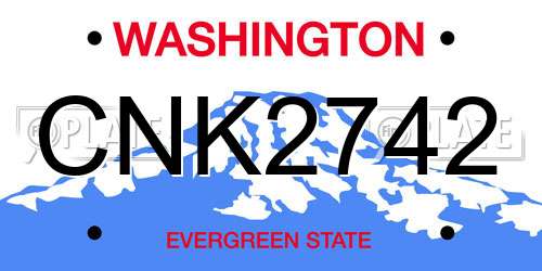 CNK2742 Washington License Plate