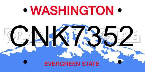 CNK7352 Washington License Plate